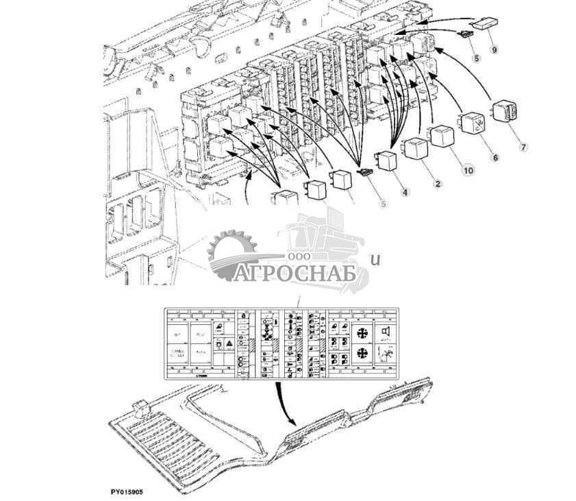 ПЛАВКИЕ ПРЕДОХРАНИТЕЛИ, ДИОДЫ, РЕЛЕ, ЗВУКОВОЙ СИГНАЛ, ТАБЛИЧКА 